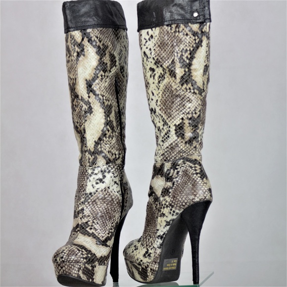 Charlotte Russe 8, knee high faux snakeskin boots - Picture 1 of 8